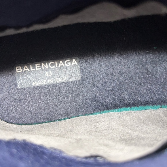 BALENCIAGA AUTHENTIC MEN'S SPEED LACE-UP RECYCLED KNIT SNEAKER IN NAVY. - Picture 4 of 9